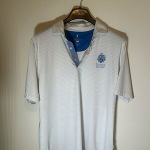 Trump Doonbeg White and Blue Polo Shirt Classic Style
